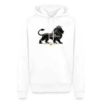 Lion royal avec ornementation en or - Sweat à capuche Premium bio Homme - blanc - Devant - Nico (187cm)