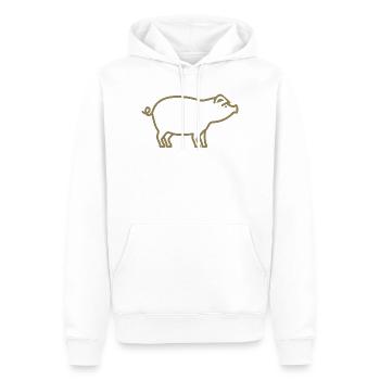 Silhouette de cochon mignonne fermier minimaliste - Sweat à capuche Premium bio Homme - blanc - Devant - Nico (187cm)