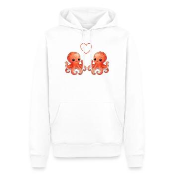 Octopus Love - Sweat à capuche Premium bio Homme - blanc - Devant - Nico (187cm)