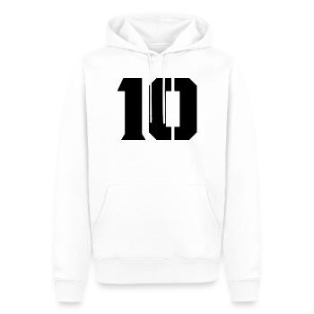 10 - Männer Premium Bio Hoodie - Weiß - Vorne - Nico (187cm)