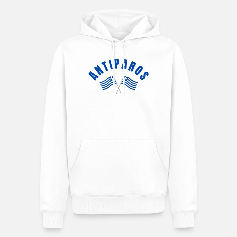 Drapeaux grecs d’Antiparos - Sweat à capuche Premium bio Homme - blanc