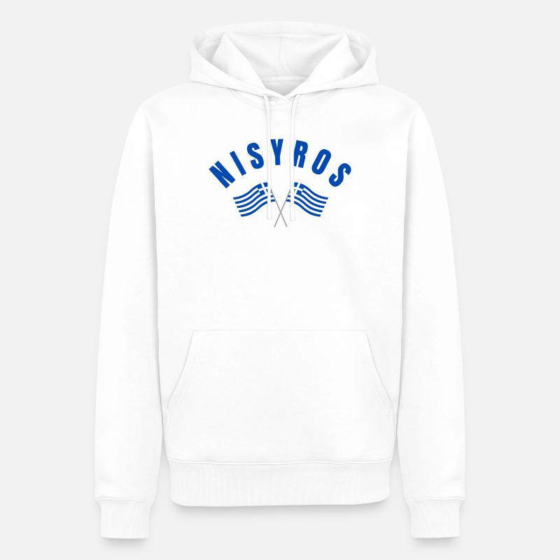 Drapeaux grecs de Nisyros - Sweat à capuche Premium bio Homme - blanc
