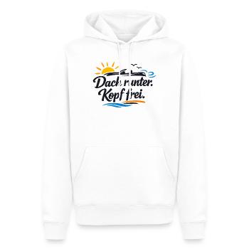 Dach runter Kopf frei Cabrio Spruch lustig  - Männer Premium Bio Hoodie - Weiß - Vorne - Nico (187cm)