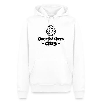Overthinkers Club schwarz - Männer Premium Bio Hoodie - Weiß - Vorne - Nico (187cm)
