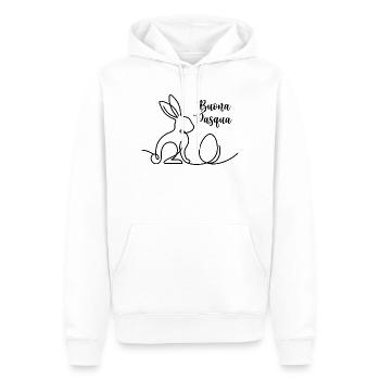 Buona Pasqua, italienisches Hasen Oster Shirt  - Männer Premium Bio Hoodie - Weiß - Vorne - Nico (187cm)