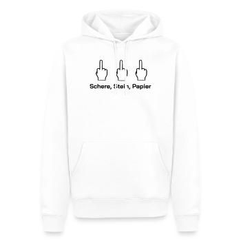 Schere Stein Papier - Männer Premium Bio Hoodie - Weiß - Vorne - Nico (187cm)