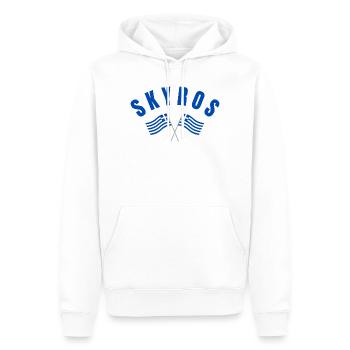 Skyros Griechische Kreuzflaggen - Männer Premium Bio Hoodie - Weiß - Vorne - Nico (187cm)