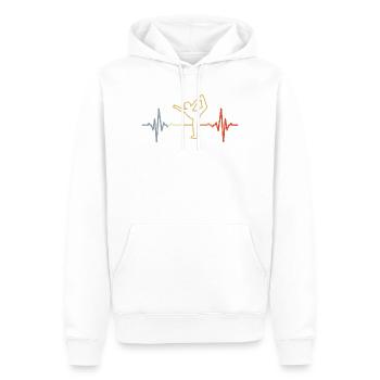 Yoga Herzschlag Retro Look - Männer Premium Bio Hoodie - Weiß - Vorne - Nico (187cm)