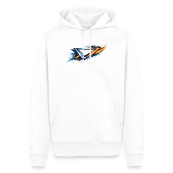 Trikot Design Dreieck Blau Orange Sportlich Stil - Männer Premium Bio Hoodie - Weiß - Vorne - Nico (187cm)