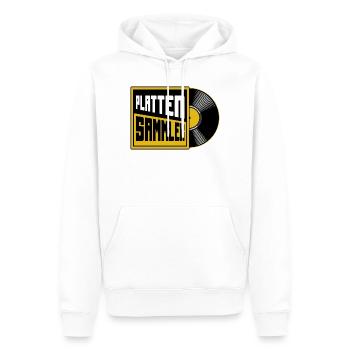 Collectionneur de disques, amoureux du vinyle - Sweat à capuche Premium bio Homme - blanc - Devant - Nico (187cm)