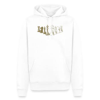 Échiquier en silhouette minimaliste - Sweat à capuche Premium bio Homme - blanc - Devant - Nico (187cm)
