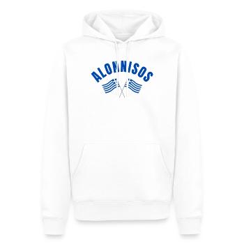 Alonnisos kreuzte griechische Flaggen - Männer Premium Bio Hoodie - Weiß - Vorne - Nico (187cm)