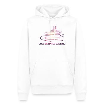 Coll de Rates Calling Cyclist Line Art - Men’s Premium Organic Hoodie - white - Front - Nico (187cm)