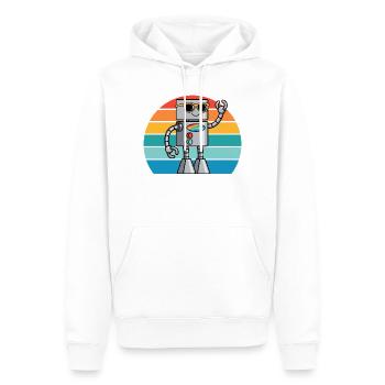 Robot Ki rétro pour les passionnés de technologie et les fans de robots - Sweat à capuche Premium bio Homme - blanc - Devant - Nico (187cm)