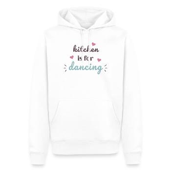 La cuisine est pour danser, design de citations culinaires mignonnes - Sweat à capuche Premium bio Homme - blanc - Devant - Nico (187cm)