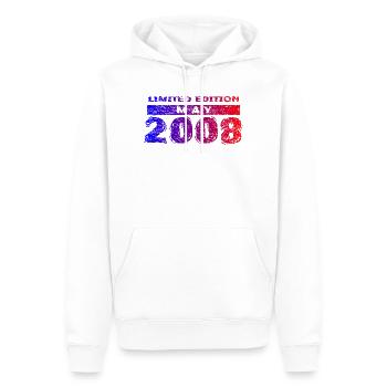 18e anniversaire Édition Limitée 05/2008 - Sweat à capuche Premium bio Homme - blanc - Devant - Nico (187cm)