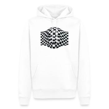 Visage sous le tissu - Sweat à capuche Premium bio Homme - blanc - Devant - Nico (187cm)