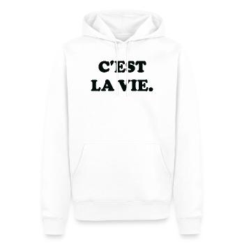C'est La Vie Humour Français Classique - Sweat à capuche Premium bio Homme - blanc - Devant - Nico (187cm)