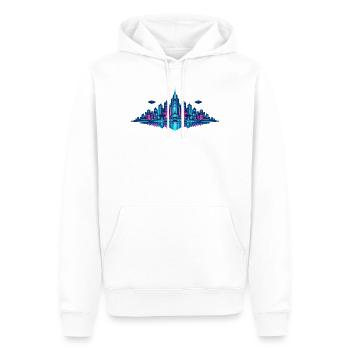 Reflet de Neon City - Sweat à capuche Premium bio Homme - blanc - Devant - Nico (187cm)