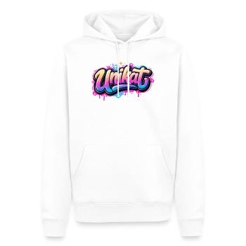Néon graffiti unique - Sweat à capuche Premium bio Homme - blanc - Devant - Nico (187cm)