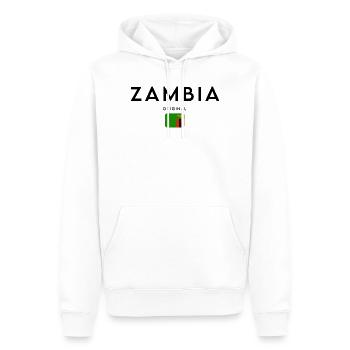 Sambische Flagge, elegantes minimalistisches Design - Männer Premium Bio Hoodie - Weiß - Vorne - Nico (187cm)