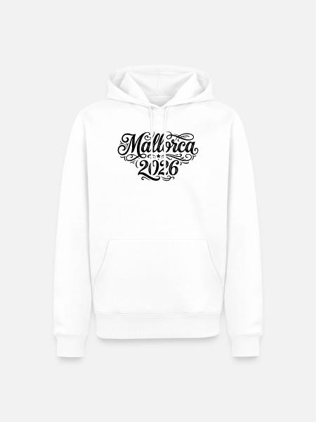 Mallorca 2026 Palme - Männer Premium Bio Hoodie - Weiß