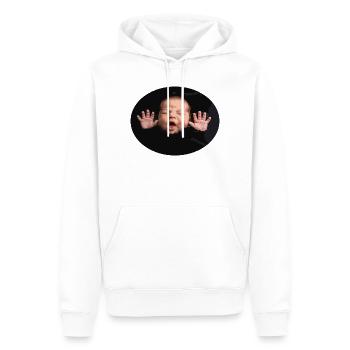 Silhouette du bébé Black Night - Sweat à capuche Premium bio Homme - blanc - Devant - Nico (187cm)