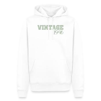 80 Years 1946 Vintage Retro Birthday Gift - Men’s Premium Organic Hoodie - white - Front - Nico (187cm)