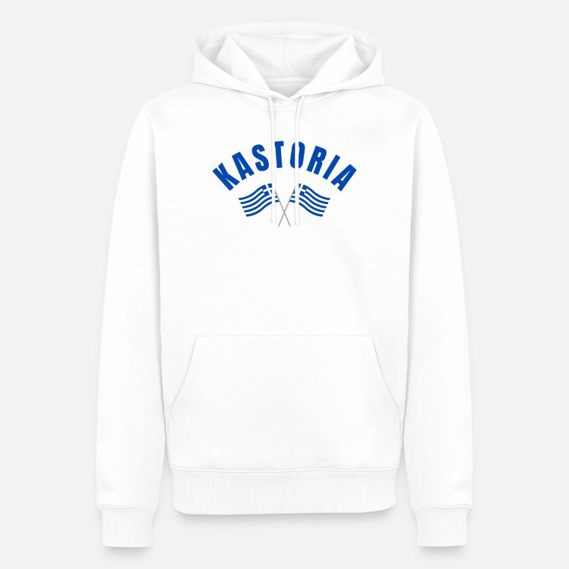 Drapeaux grecs de Kastoria - Sweat à capuche Premium bio Homme - blanc