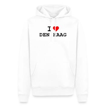 I love Den Haag - Ich liebe Den Haag - Männer Premium Bio Hoodie - Weiß - Vorne - Nico (187cm)
