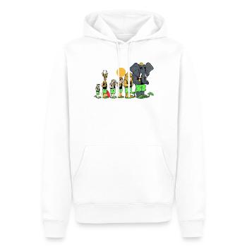 La team Savane à la plage - Sweat à capuche Premium bio Homme - blanc - Devant - Nico (187cm)