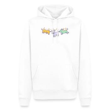 Hund T-Shirt lustig Wäscheleine Geschenkidee  - Männer Premium Bio Hoodie - Weiß - Vorne - Nico (187cm)