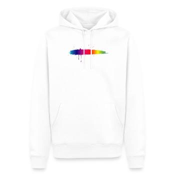 Regenbogen Pinselstrich Farbverlauf Splash - Männer Premium Bio Hoodie - Weiß - Vorne - Nico (187cm)