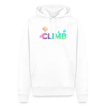 Climb Farbverlauf Naturkletter - Männer Premium Bio Hoodie - Weiß - Vorne - Nico (187cm)
