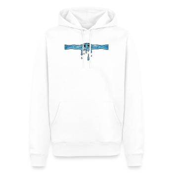 Mer d’eau - Sweat à capuche Premium bio Homme - blanc - Devant - Nico (187cm)