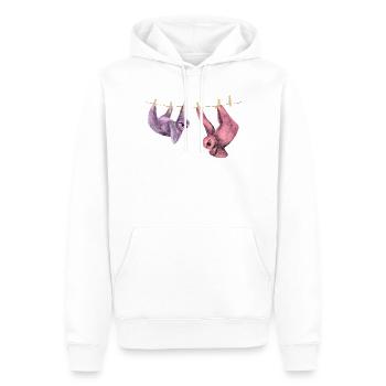 Idée cadeau avec un motif drôle d’animal paresseux - Sweat à capuche Premium bio Homme - blanc - Devant - Nico (187cm)