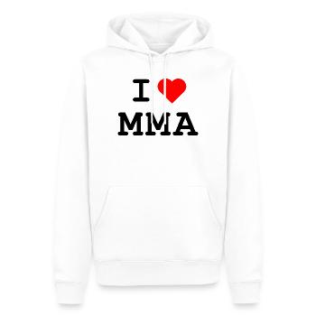 I love MMA  - Ich liebe MMA - Männer Premium Bio Hoodie - Weiß - Vorne - Nico (187cm)