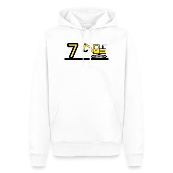 Excavatrice - Sweat à capuche Premium bio Homme - blanc - Devant - Nico (187cm)