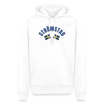 Schwedische Strömstad-Flaggen in Kreuzen - Männer Premium Bio Hoodie - Weiß - Vorne - Nico (187cm)