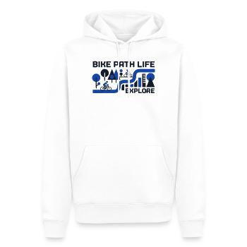 Epische Bike Path Radtour Landschaft - Männer Premium Bio Hoodie - Weiß - Vorne - Nico (187cm)