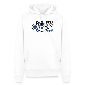 Génial Gear System Bike Nerd - Sweat à capuche Premium bio Homme - blanc - Devant - Nico (187cm)