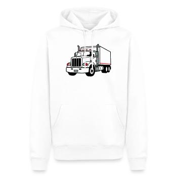 lorry - Men’s Premium Organic Hoodie - white - Front - Nico (187cm)