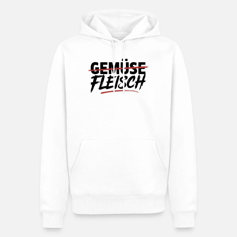  Gemüse Durchgestrichen Fleisch Unterstrichen - Männer Premium Bio Hoodie - Weiß