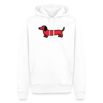 Vecteur de profil teckel de chien de chasse - Sweat à capuche Premium bio Homme - blanc - Devant - Nico (187cm)