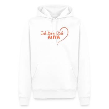 Aliya als Herz - Männer Premium Bio Hoodie - Weiß - Vorne - Nico (187cm)