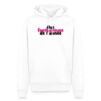 Footballeuse de l'Année : La Reine des Terrains - Sweat à capuche Premium bio Homme - blanc - Devant - Nico (187cm)