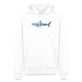 Mosaic Shark - Geometric for Sea Fans - Men’s Premium Organic Hoodie - white - Front - Nico (187cm)