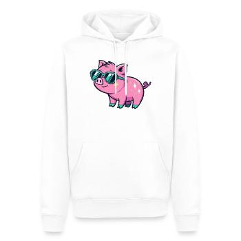 Cute Chic Pig Sonnenbrille - Männer Premium Bio Hoodie - Weiß - Vorne - Nico (187cm)