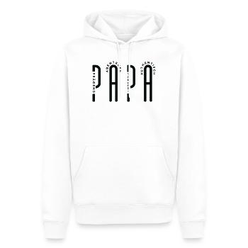 Minimalist PAPA - Black Typo Design - Männer Premium Bio Hoodie - Weiß - Vorne - Nico (187cm)