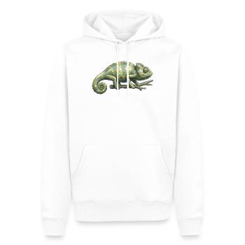 Mosaïque Caméléon - Géométrique pour fans de reptiles - Sweat à capuche Premium bio Homme - blanc - Devant - Nico (187cm)